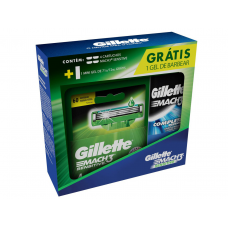 Kit Carga Gillette Mach 3 Com 4 Cartuchos Grátis Gel De Barbear 71g