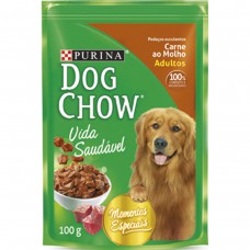 Alimento Para Cães Dog Chow Carne Ao Molho Sachê 100g Alimento Para Cães Dog Chow Carne Ao Molho Sachê 100g