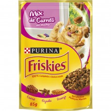 Alimento Friskies Adultos Mix De Carne Ao Molho 85g Alimento Friskies Adultos Mix De Carne Ao Molho 85g
