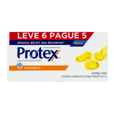 Sabonete Barra Antibacteriano Protex Vitamina E 85g Promo Leve 6 Pague 5