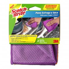 Pano Esfrega E Seca Scotch-brite 29cm X 29cm Com 2 Unidades