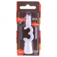 Vela De Aniversário Branca Nº 3 Regina Unidade Vela De Aniversário Branca Nº 3 Regina Unidade