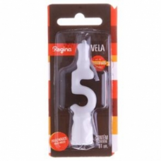 Vela De Aniversário Branca Nº 5 Regina Unidade Vela De Aniversário Branca Nº 5 Regina Unidade