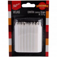 Vela De Aniversário Palito Branca Regina Com 24 Unidades Vela De Aniversário Palito Branca Regina Com 24 Unidades