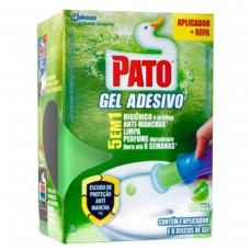 Desodorizador De Sanitário Pato Gel Adesivo Citrus 38g Com 1 Aplicador + 6 Discos