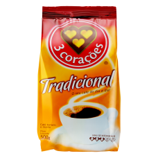 Café Torrado E Moído Tradicional 3 CoraÇÕes Pacote 500g Café Torrado E Moído Tradicional 3 CoraÇÕes Pacote 500g