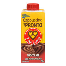 Bebida Láctea Cappuccino Sabor Chocolate 3 CoraÇÕes 187ml