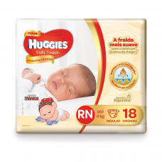 Fralda Huggies Soft Touch Primeiros 100 Dias Rn - 18 Fraldas