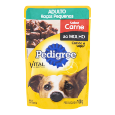 Alimento Para Cães Adultos Raças Pequenas Carne Ao Molho Vital Pro Pedigree Sachê 100g Alimento Para Cães Adultos Raças Pequenas Carne Ao Molho Vital Pro Pedigree Sachê 100g