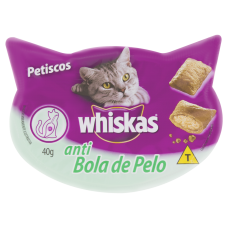 Petiscos Para Gatos Anti Bola De Pelo Whiskas 40g Petiscos Para Gatos Anti Bola De Pelo Whiskas 40g