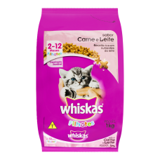 Racao Para Gatos Filhotes Sabor Carne E Leite Whiskas 1kg Racao Para Gatos Filhotes Sabor Carne E Leite Whiskas 1kg