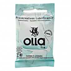 Preservativo Lubrificado Olla Ice Com 3 Unidades