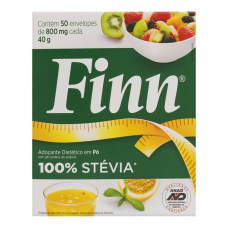 Adoçante Em Pó Finn 100% Stevia 40g Caixa Com 50 Envelopes De 800mg Adoçante Em Pó Finn 100% Stevia 40g Caixa Com 50 Envelopes De 800mg