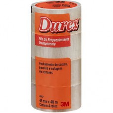 Fita Adesiva Pp 45mmx40m Transparente Durex 3m Pt 4 Un