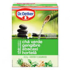 Chá Verde, Gengibre,abacaxi E Hortelã - 15 Saches  Dr. Oetker - 22,5g