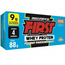 Tablet De Amendoim Com Whey Protein First Caixa 88g Com 4 Unidades De 22g Cada