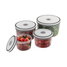 Conjunto De Potes Herméticos De Plástico Redondo Electrolux - 04 Unidades Conjunto De Potes Herméticos De Plástico Redondo Electrolux - 04 Unidades