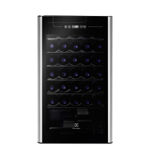 Adega 34 Garrafas Uma Porta Preto Com Acabamento Em Inox (acs34) 220v