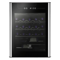 Adega 24 Garrafas Uma Porta Preta Com Acabamento Em Inox (acs24) 127v