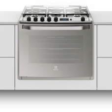 Fogão 5 Bocas De Embutir Electrolux Prata Automático Com Grill E Timer Digital (76exr)