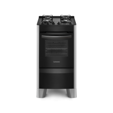 Fogão De Piso 4 Bocas Prata Com Mesa De Vidro Continental (fc4vs) Bivolt