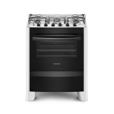 Fogão De Piso Branco 5 Bocas Automático Com Mesa De Inox (fc5cb) Bivolt