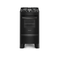 Fogão De Piso Preto De 4 Bocas E Mesa De Vidro (fc4vp) Bivolt