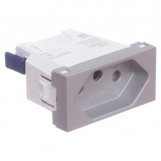 Modulo Tomada 2p T 10a 250v Borne Automatico Aluminio Orion Schneider Modulo Tomada 2p T 10a 250v Borne Automatico Aluminio Orion Schneider