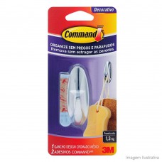 Gancho Adesivo Médio Unitário Plástico Cromado 3m™ Command™ Gancho Adesivo Médio Unitário Plástico Cromado 3m™ Command™
