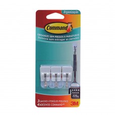 Gancho Adesivo Pequeno 3 Peças Plástico Branco 3m Command™ Gancho Adesivo Pequeno 3 Peças Plástico Branco 3m Command™