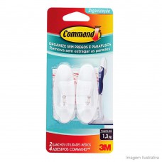 Gancho Adesivo Médio Unitário Branco Design Utilidade 3m Command™ Gancho Adesivo Médio Unitário Branco Design Utilidade 3m Command™