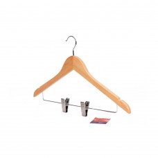 Cabide Para Roupas De Madeira Com Prendedor De Metal Marrom Coisas E Coisinhas