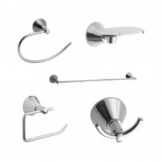 Kit De Acessórios Para Banheiro Conic 5 Peças Cromado Alterna Kit De Acessórios Para Banheiro Conic 5 Peças Cromado Alterna