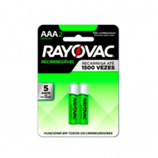 Pilha Recarregável Aaa2 Econômica 2 Unidades Rayovac