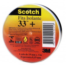 Fita Isolante  19mmx5 M  Scotch™ 33   Preto  3m™