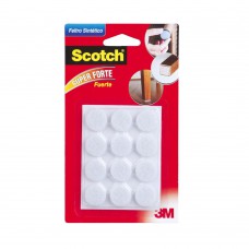 Feltro Sintético Redondo Pequeno 12 Unidades Branco 3m Scotch