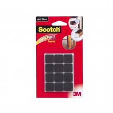 Protetor Anti Deslizante Quadrado Pequeno 12 Unidades Preto 3m Scotch®