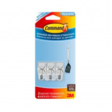 Gancho Adesivo Pequeno 3 Unidades Transparente 3m Command™ Gancho Adesivo Pequeno 3 Unidades Transparente 3m Command™