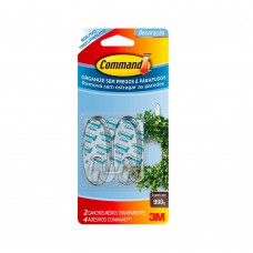 Gancho Adesivo Médio 2 Unidades Transparente 3m Command™ Gancho Adesivo Médio 2 Unidades Transparente 3m Command™