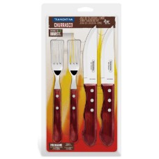 Jogo P/ Churrasco Inox 4 Pçs Polywood Vermelho Tramontina Jogo P/ Churrasco Inox 4 Pçs Polywood Vermelho Tramontina