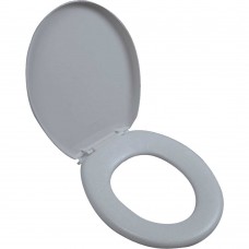 Assento Sanitário Almofadado Oval Cinza 1 Astra