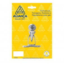 Prendedor De Porta De Aço Zamac Zincado Rodapé Prata Aliança