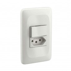 Interruptor 4x2 Simples Com Placa E Tomada 10a Zuli Lorenzetti