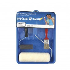 Kit Para Pintura De Paredes Com 4 Peças Azul Tigre Kit Para Pintura De Paredes Com 4 Peças Azul Tigre