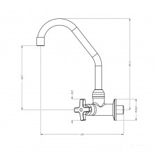 Torneira Para Cozinha De Parede 1168 C34 1/4 De Volta Com Arejador Fixo Cromado Esteves