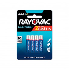 Pilha Alcalina Aaa6 Leve 6 Pague 4 Rayovac