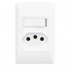 Interruptor Simples Com Tomada 10a 250v Fame Interruptor Simples Com Tomada 10a 250v Fame