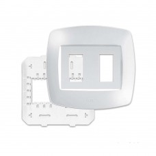 Placa Com Suporte 4x4 2 Módulos Verticais Elegance Branca Fame