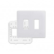 Placa Com Suporte 4x4 2 Módulos Verticais Habitat Branca Fame