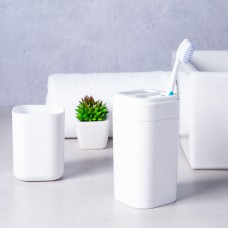 Porta Escova De Dente Splash Com Tampa Branco Brinox